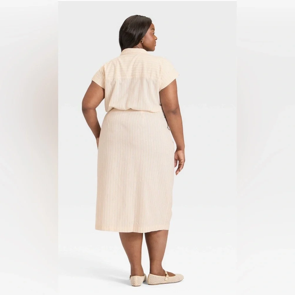 Women's Short Sleeve Wrap Waist Midi Shirtdress - Universal Thread™ - Picture 2 of 6